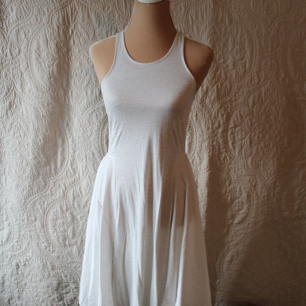 Gap Mix Fabric Racer Dress SZ xs White and Heather Grey